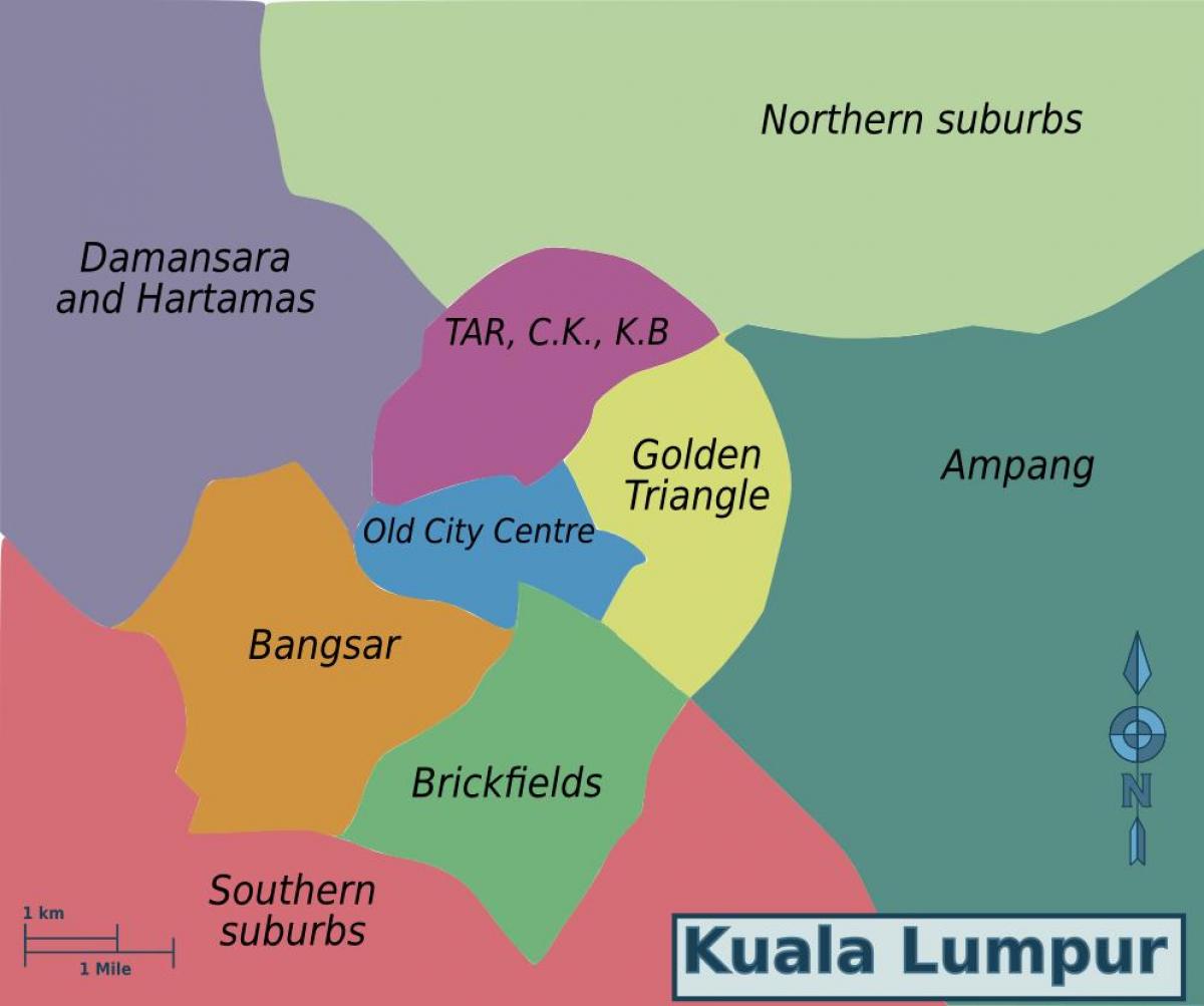 Куала-Лумпур раён на карце