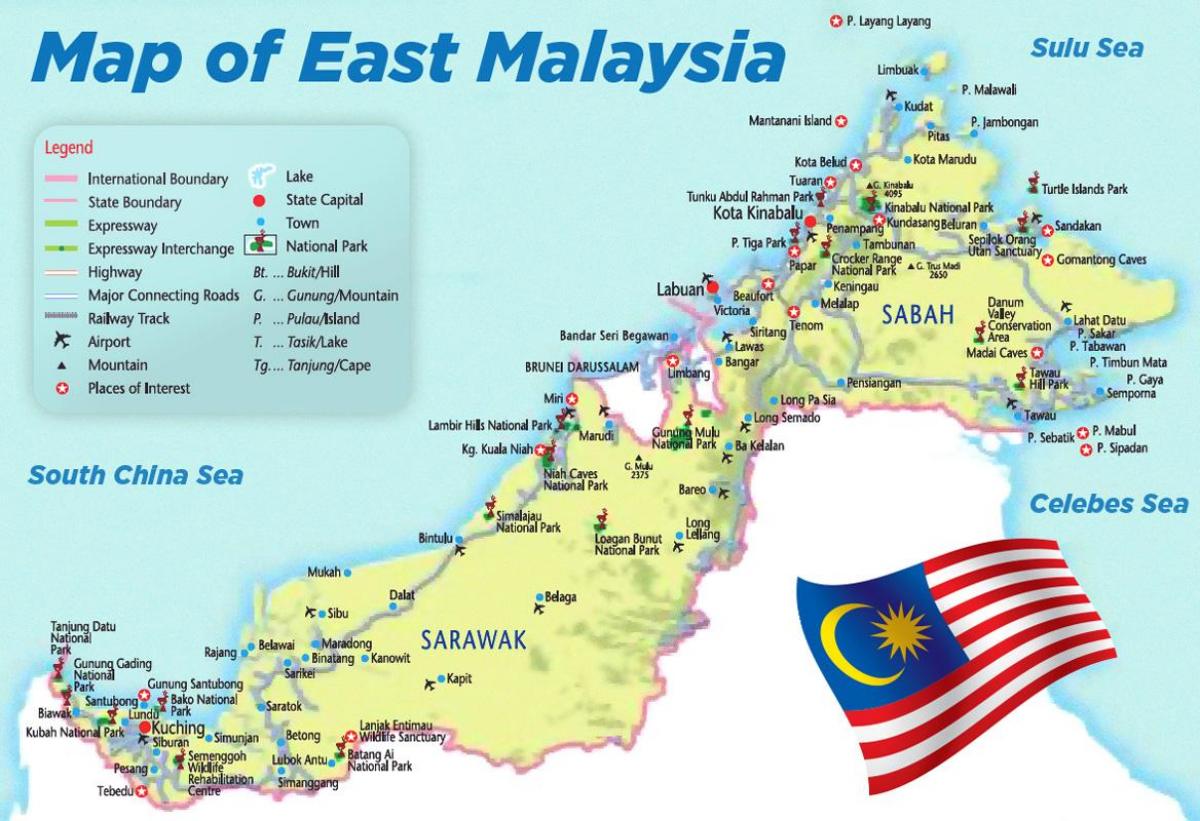 аэрапорты ў Малайзіі карце