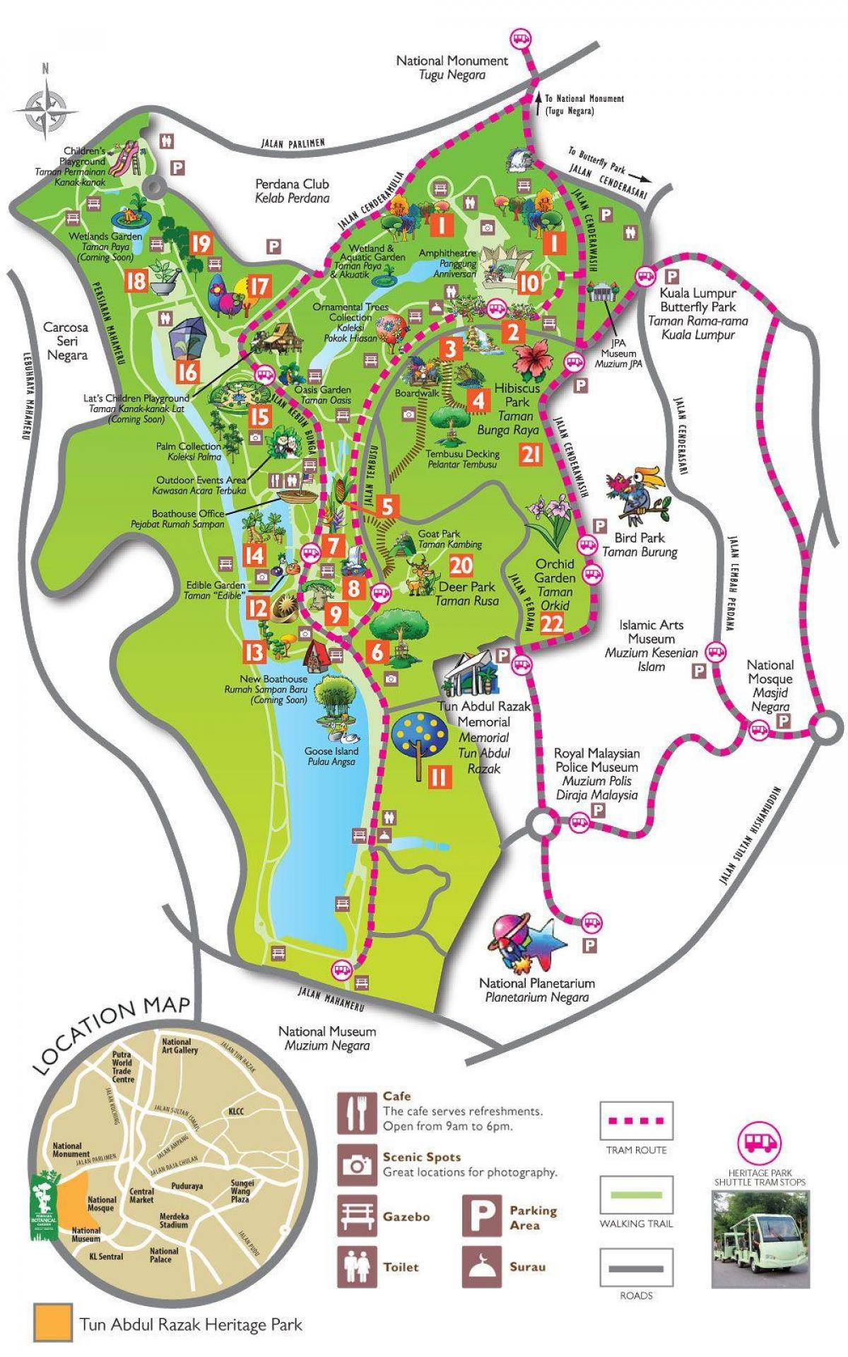 Карта Батанічны сад Пердана