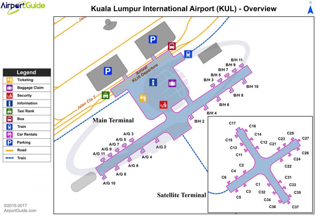 Куала-Лумпуре міжнароднага аэрапорта карце