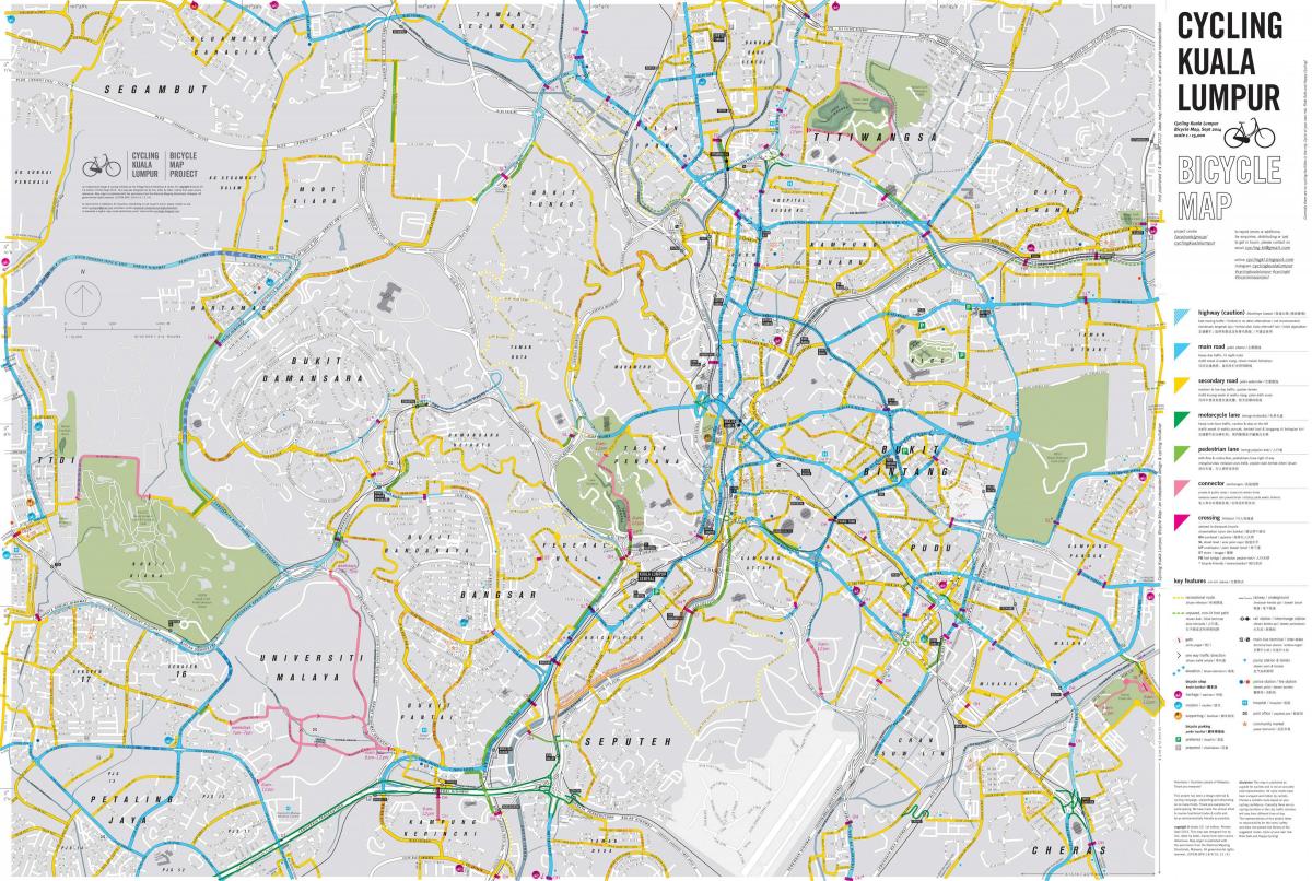 Карта веласіпедных Куала-Лумпур ровараў