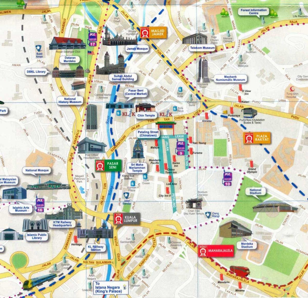 карту вуліца Петалинг ў Куала-Лумпур