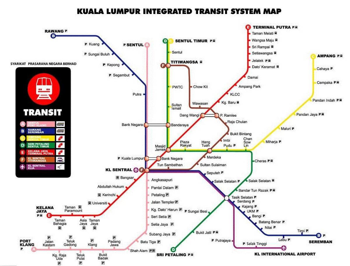 карта метро Куала-Лумпур