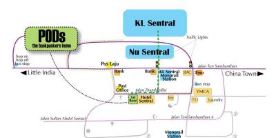 Аўтавакзал Куала-Лумпур карце