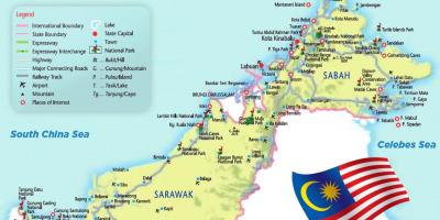Аэрапорты ў Малайзіі карце