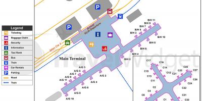 Асноўны аэрапорт Куала-Лумпур, тэрмінал карта