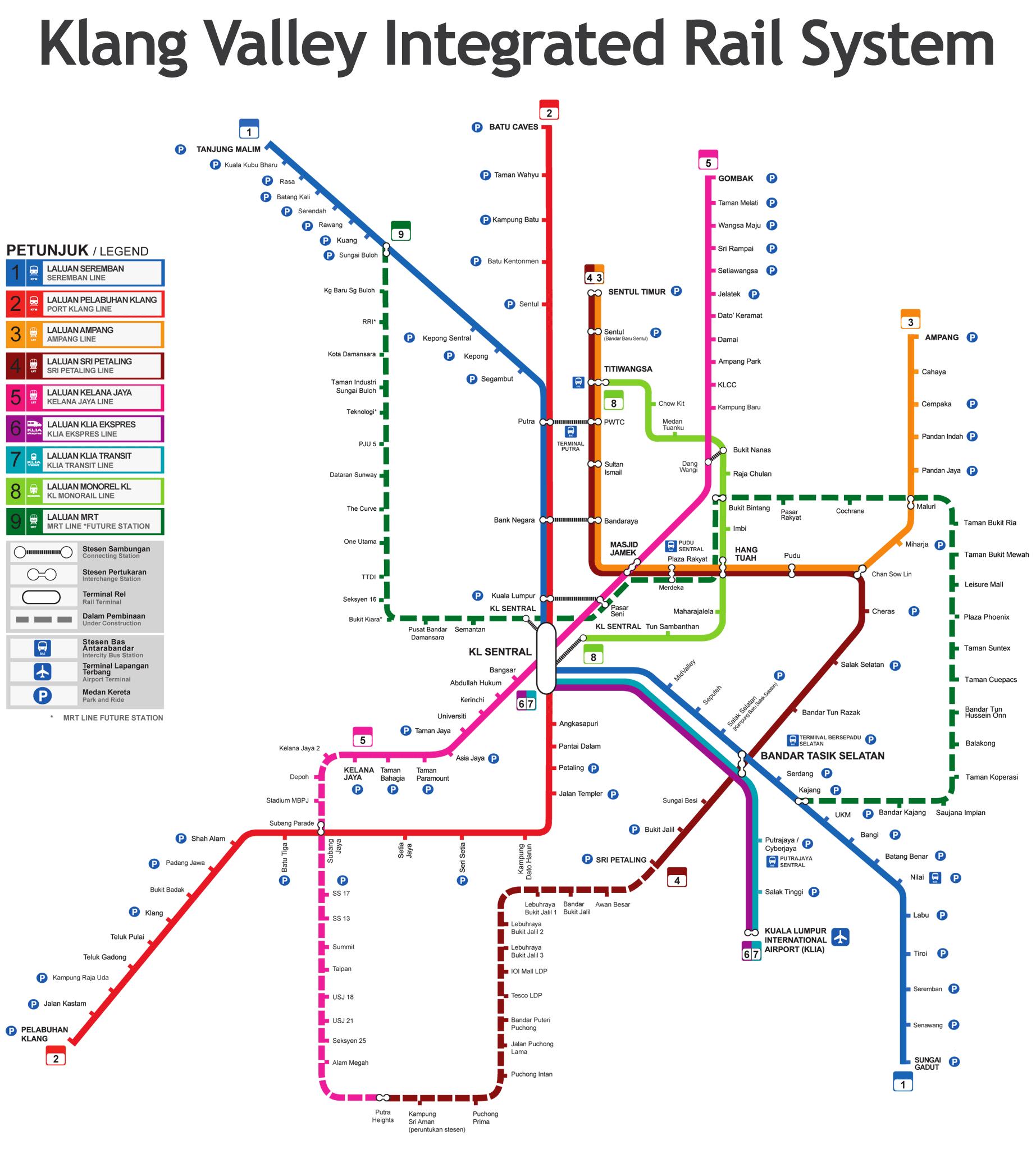 Схема метро куала лумпур