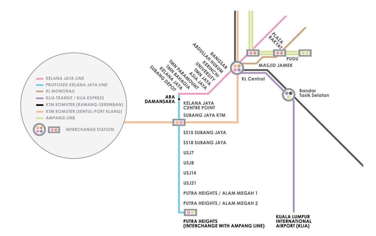 ампанг парк LRT станцыі карце