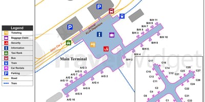 KL міжнародны аэрапорт карце