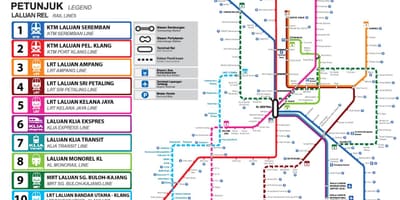LRT станцыі Куала-Лумпур карце